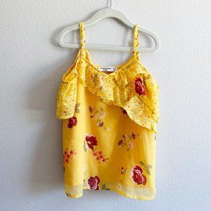 abercrombie kids cold shoulder yellow blouse size 9/10